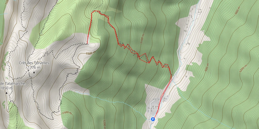 Map of the trail for Refuge de Larrieux