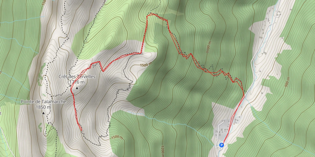 Map of the trail for Montagne de Talamarche - Route de Montremont