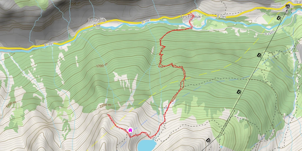 Map of the trail for Refuge Évariste Chancel - La Grave