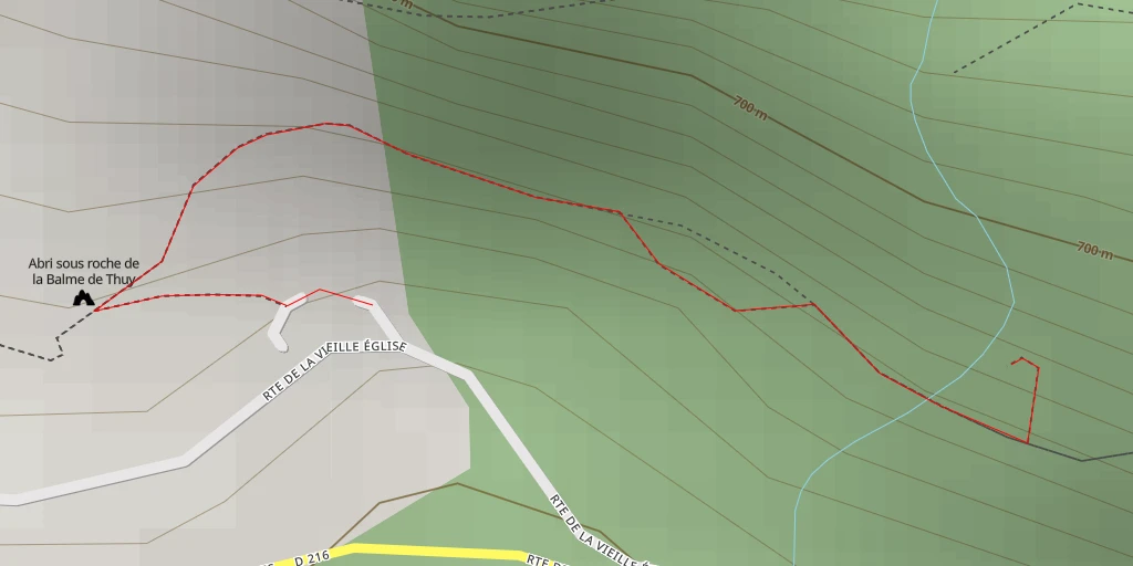 Map of the trail for Route des Cascades