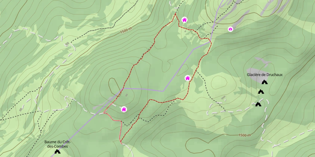 Map of the trail for Cabane La Pivette