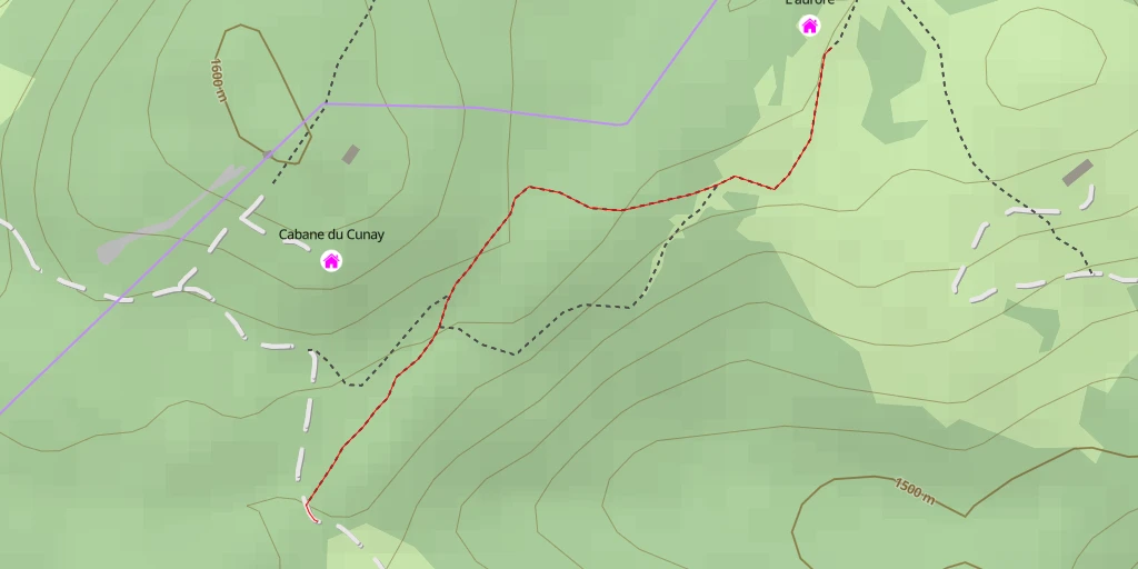 Map of the trail for L'aurore