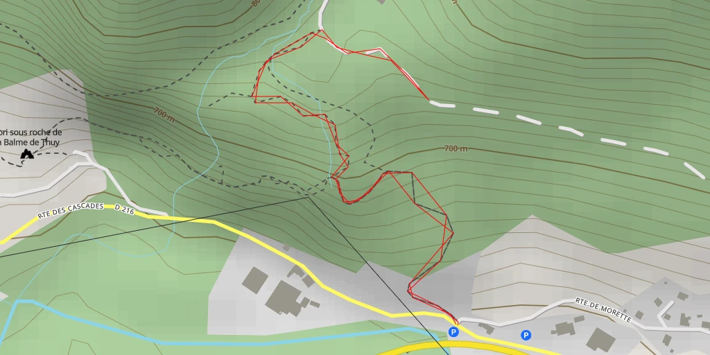 Map of the trail for Chemin de la Rosière