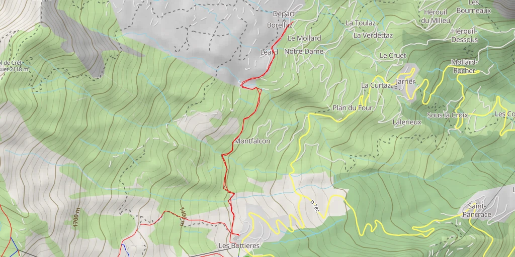 Map of the trail for Rue de la Tuvière