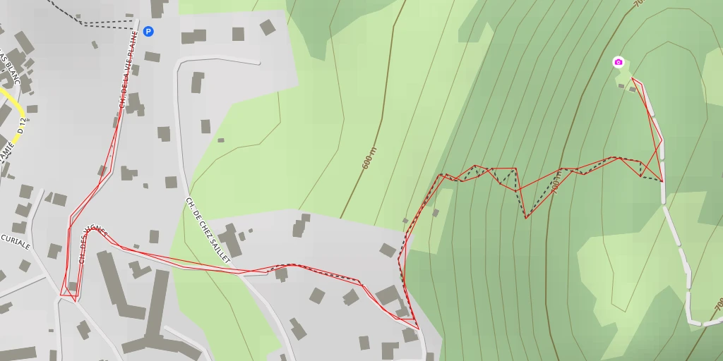 Map of the trail for Crêt de Chambellon
