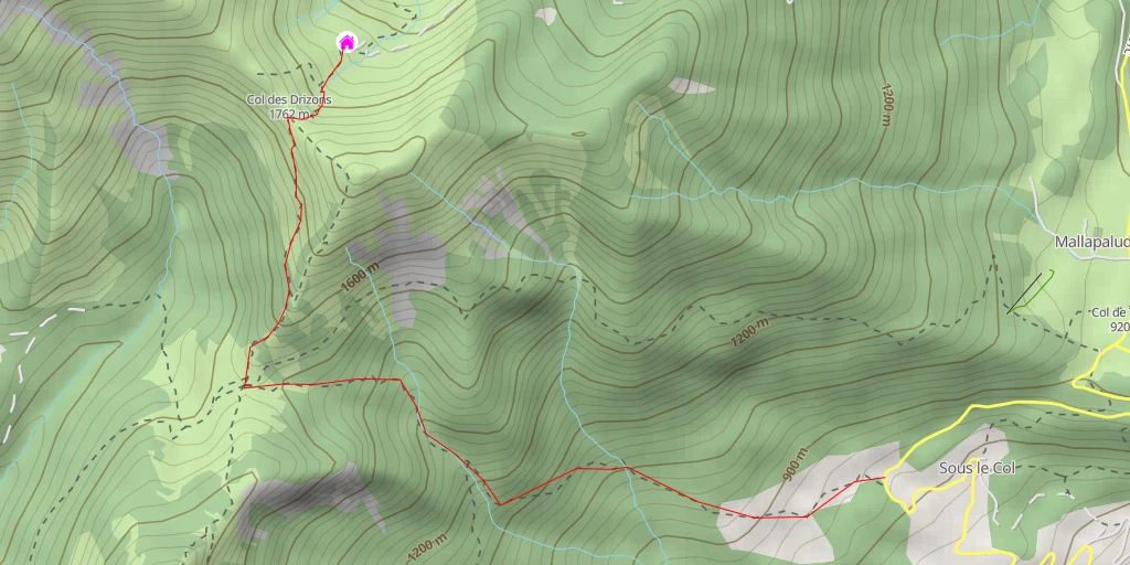 Map of the trail for Chalet du Drison