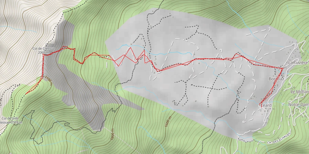 Map of the trail for Pointe de Roche Noire