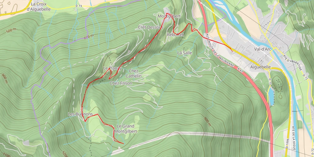 Map of the trail for Route des Nuits - Route des Nuits