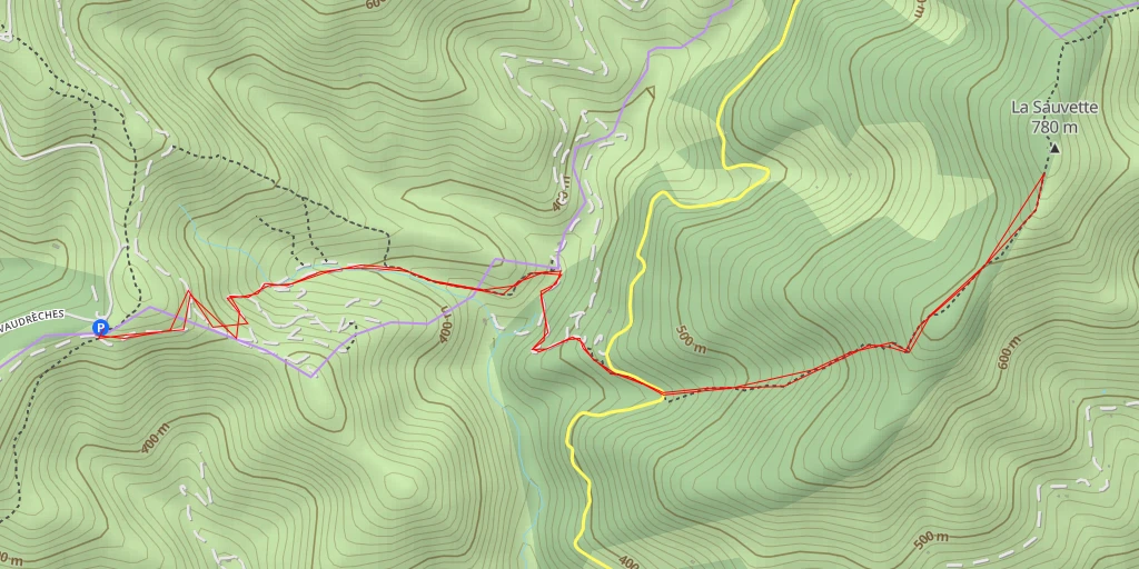 Map of the trail for La Sauvette