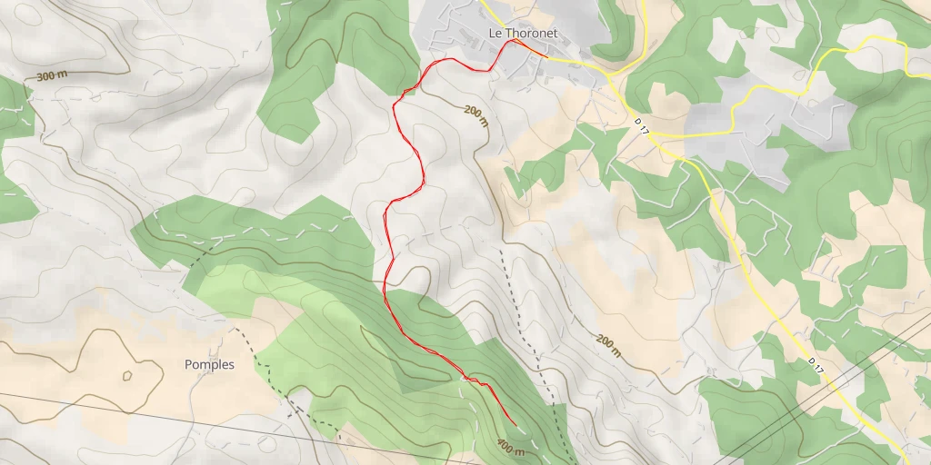 Map of the trail for Chemin de la Lumière