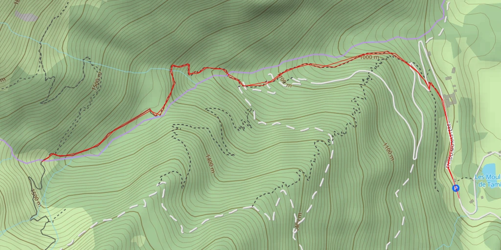 Carte de l'itinéraire :  Chalet du Drison - Chemin du Chalet de la Chévrerie