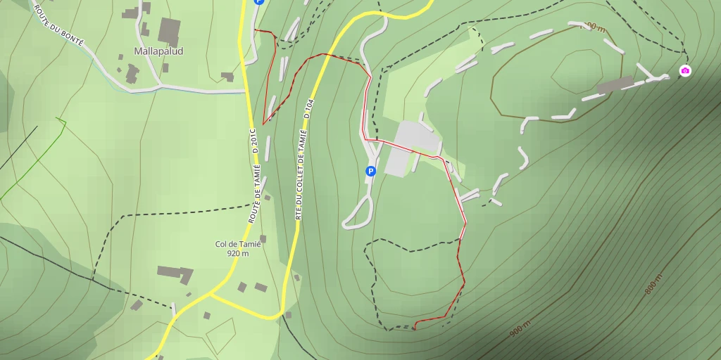 Map of the trail for Belvédère Grand-Arc
