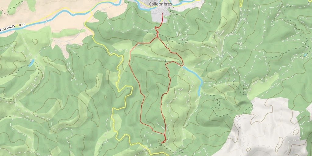 Map of the trail for Sommet de Pertuade