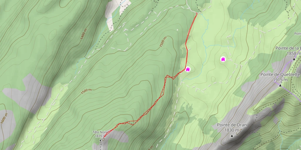 Map of the trail for Chemin de la Barre