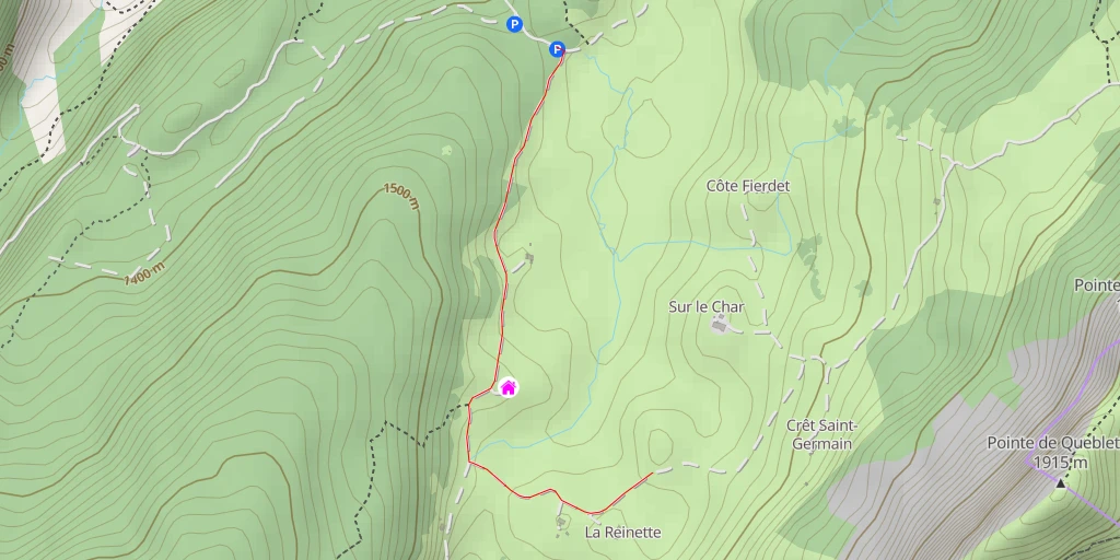 Map of the trail for Chemin des Auges - Chemin des Auges