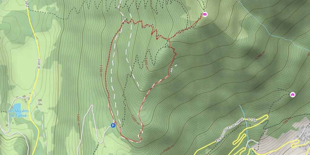 Map of the trail for Route du Collet de Tamié