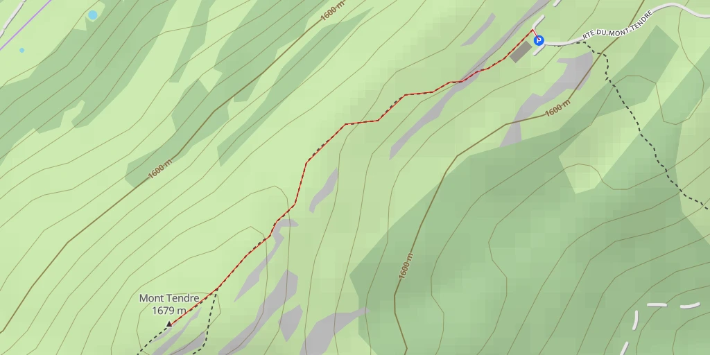 Carte de l'itinéraire :  Mont Tendre