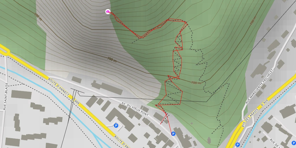 Map of the trail for Avenue du Vieux Pont