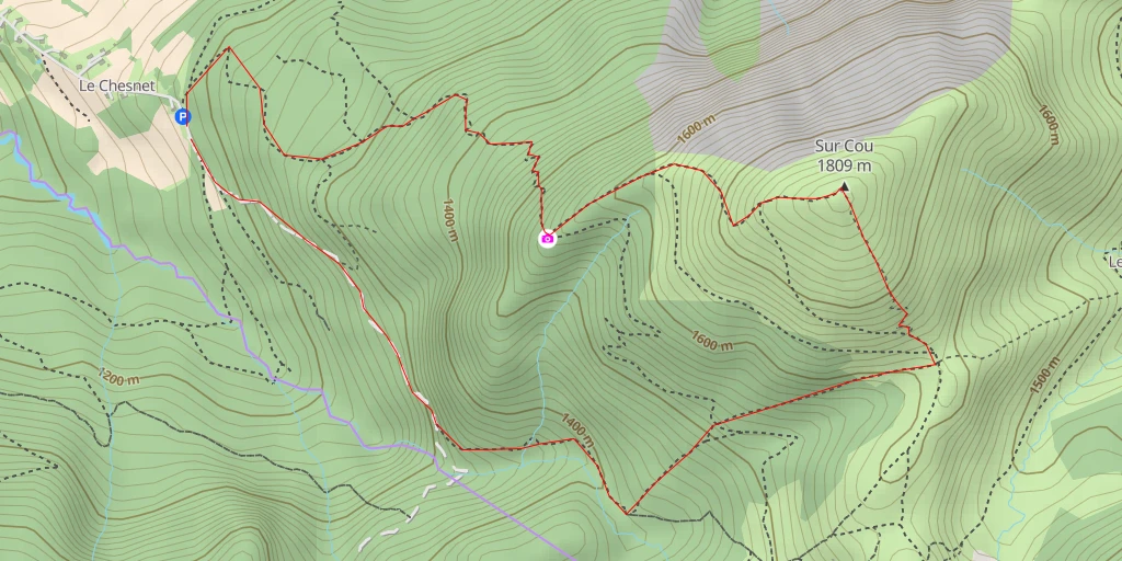 Map of the trail for Chemin du Col du Chasseur