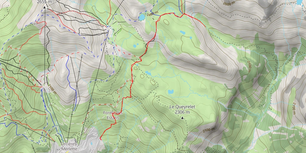 Map of the trail for Gnourou - Route de Prapic