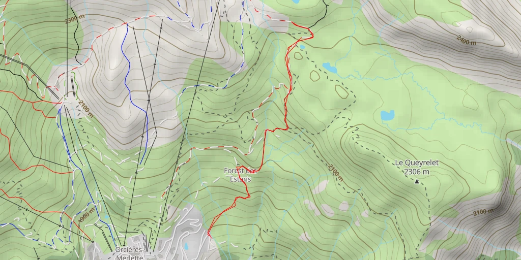 Map of the trail for Route des Meillères