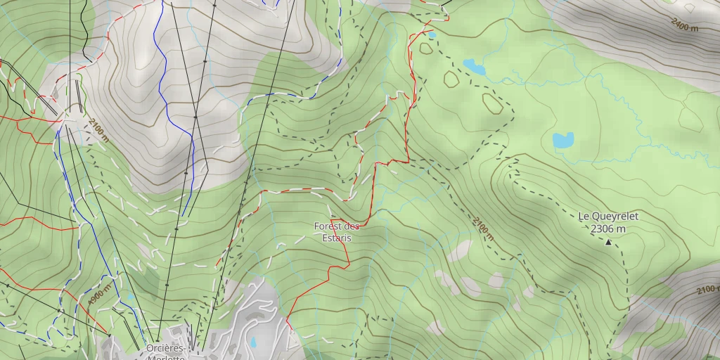 Map of the trail for Route des Meillères