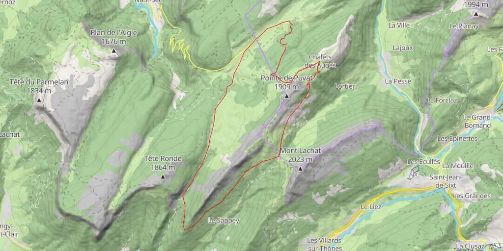 Map of the trail for Pointe de la Québlette Tour de la Québlette et des Rochers du Sapey