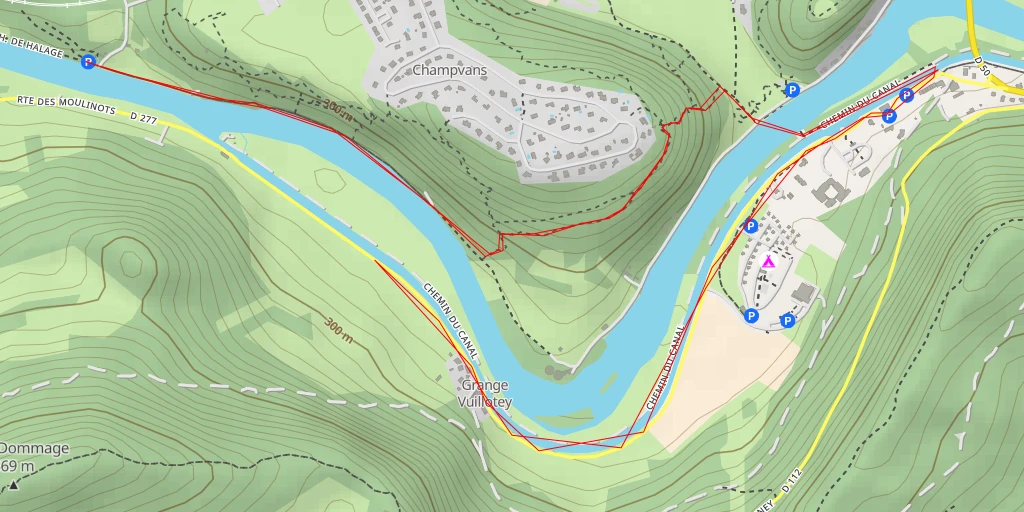 Map of the trail for Route des Moulinots - Route des Moulinots