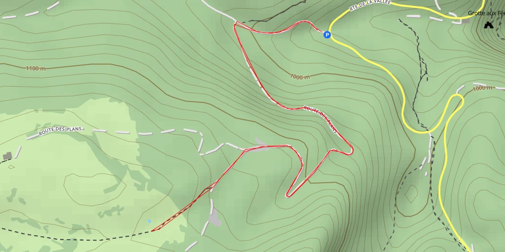 Map of the trail for Route des Plans - Route des Plans