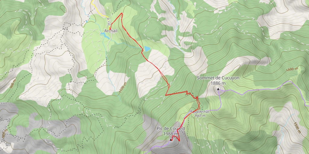 Map of the trail for Sommet du Couar