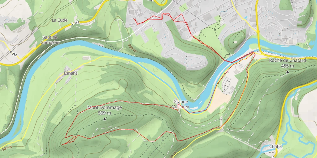 Carte de l'itinéraire :  Belvédère de Chassignole