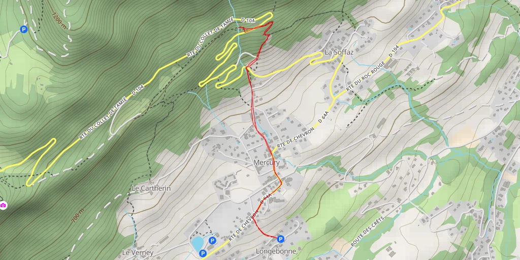 Map of the trail for Route du Collet de Tamié - Route du Collet de Tamié