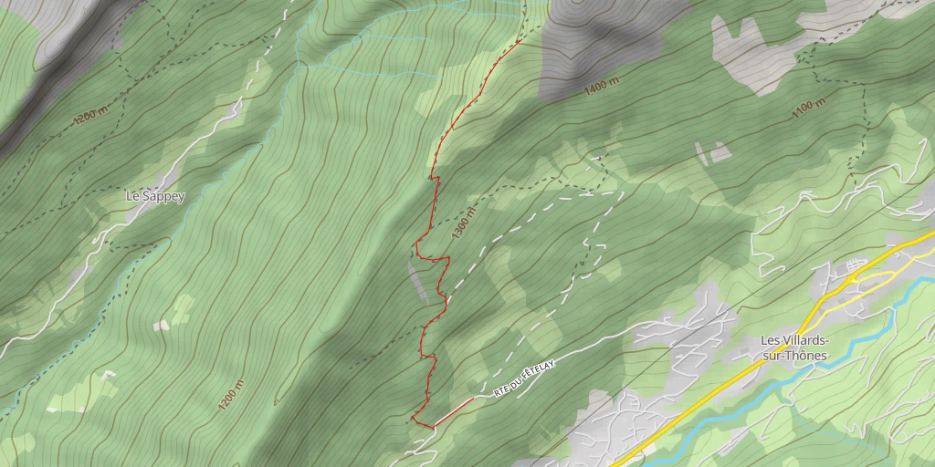 Carte de l'itinéraire :  Belvédère du Mont Lachat