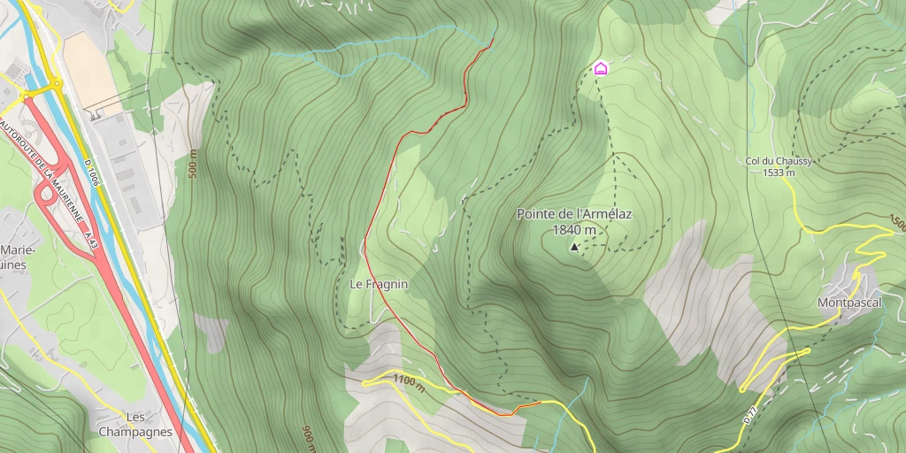 Map of the trail for Route de la Colonne