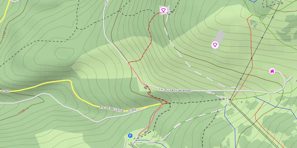 Map of the trail for Morond Décollage Ouest