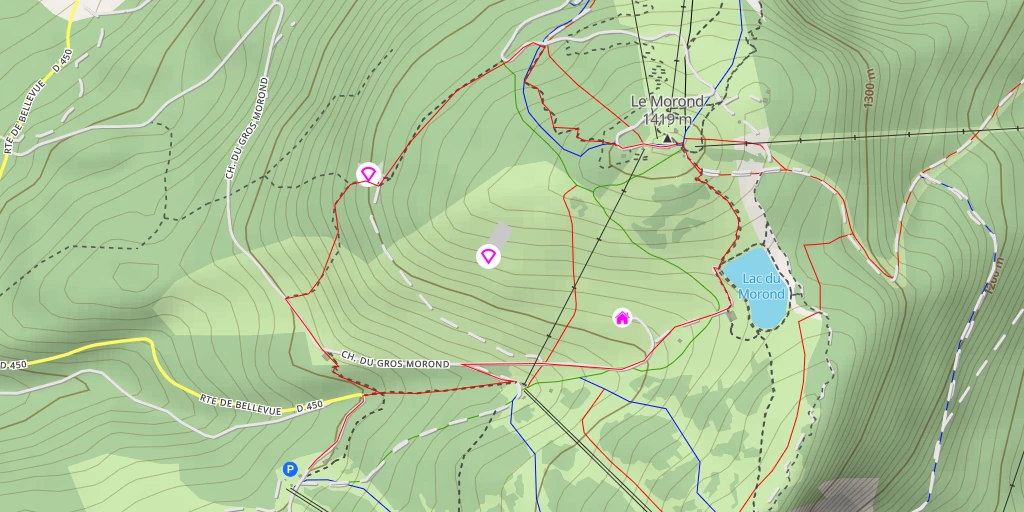 Map of the trail for morond station météo