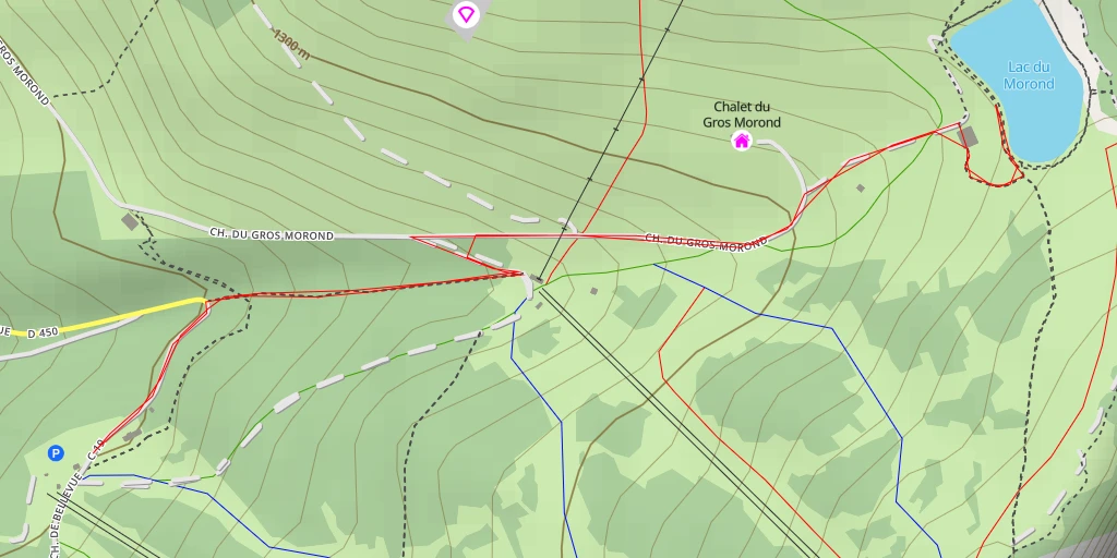 Map of the trail for Lac du Morond