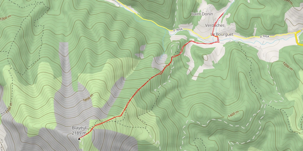 Map of the trail for Blayeul