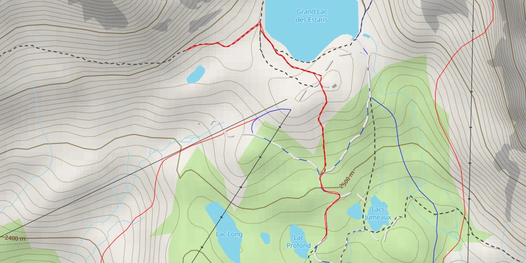 Map of the trail for Tyrolienne - Accès au Vallon de Prelles