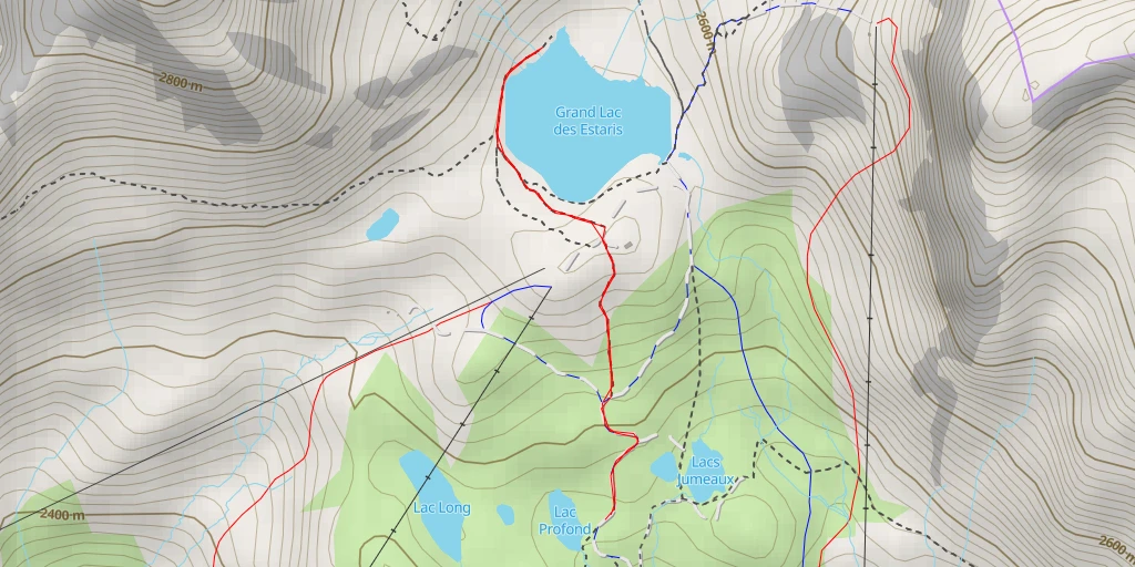 Map of the trail for Grand Lac des Estaris