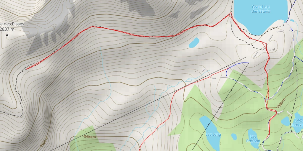 Map of the trail for Pointe des Pisses