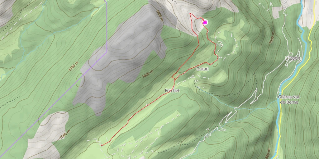 Map of the trail for Refuge de Spée