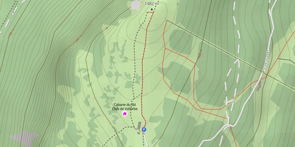 Map of the trail for Dent de Vaulion