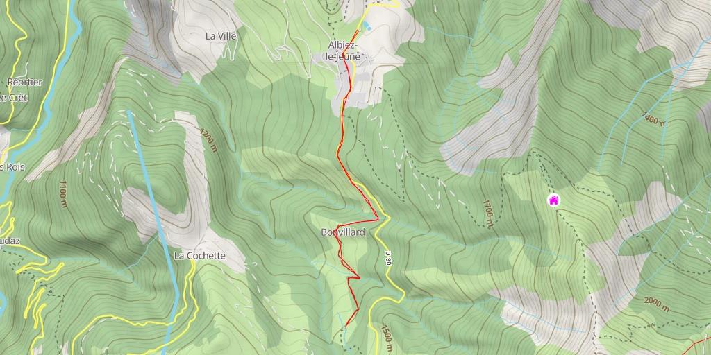 Map of the trail for D 80 - D 80 - Albiez-Montrond