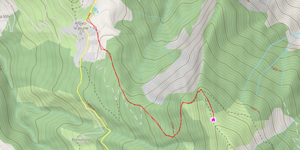 Map of the trail for cabane des chasseurs