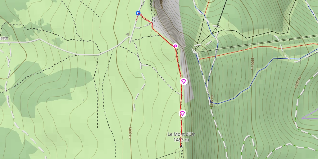 Map of the trail for Le Mont d'Or