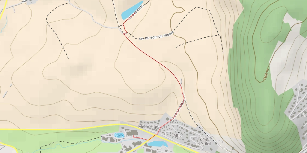 Carte de l'itinéraire :  Chemin des Biefs - Chemin des Biefs - Touillon-et-Loutelet