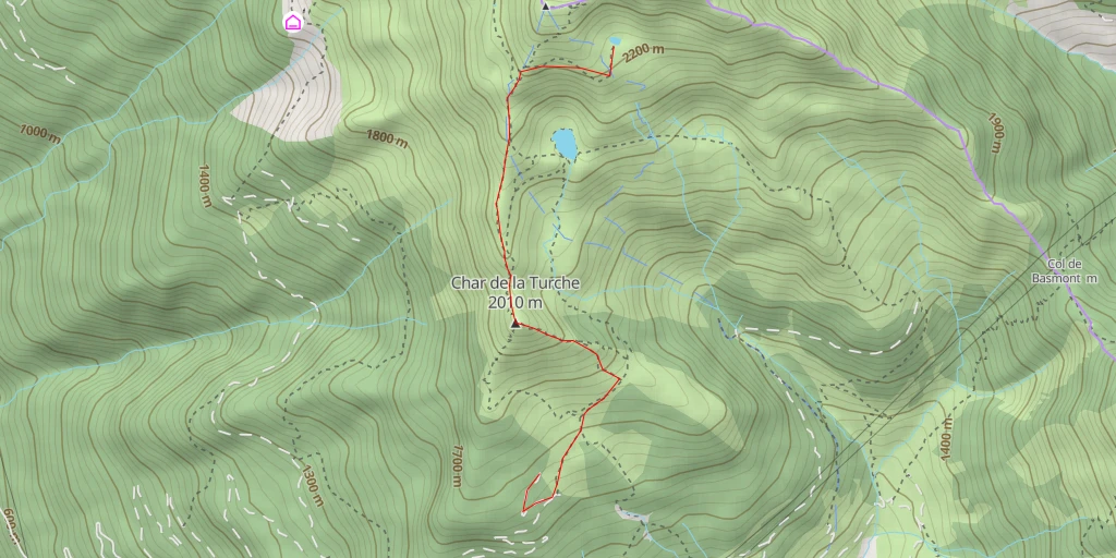 Map of the trail for Lac Piéru