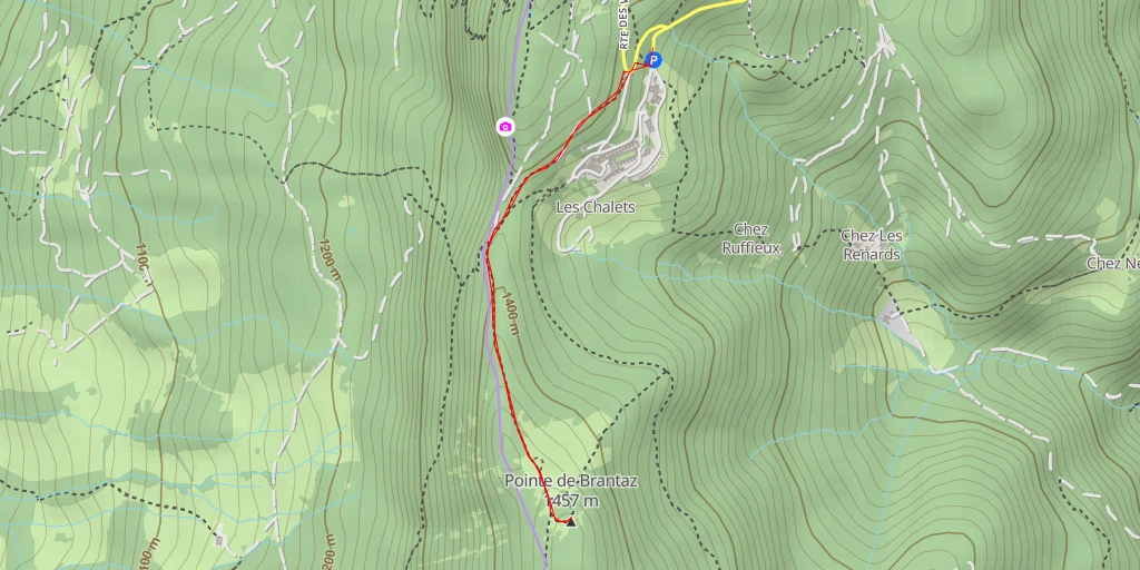 Map of the trail for Sentier du Pralère