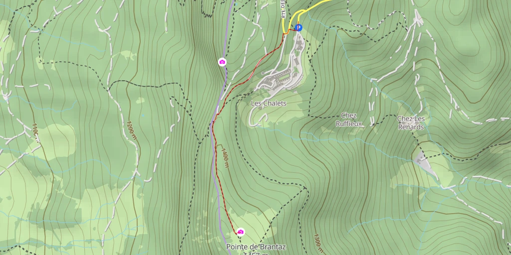 Map of the trail for Sentier du Pralère